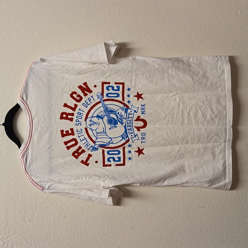 EUC, True Religion Buddha Horseshoe white tshirt, Men's Size Medium